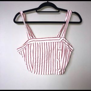 Stripped button up crop top